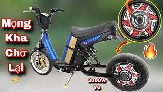 Xe Điện Độ Kiểng - 3000W V6 ⚡ B&aacute;nh Căm S&aacute;ng Ken &ndash; Chở Lại Vẫn Gắt