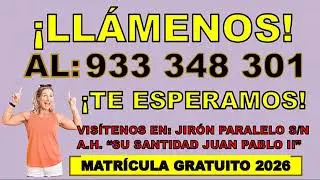 CEBA 146 &ldquo;SU SANTIDAD JUAN PABLO II&rdquo; MATRICULA ABIERTA 2026