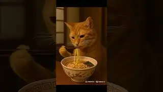 🍜🐱 Kitty&rsquo;s Ramen Slurping Adventure in Japan! 🇯🇵✨ #gamtng #wgitachi #tiktokeffects  #cutecat #funny