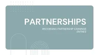 Partnership entries (Earnings Distribution)