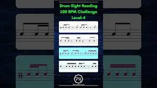 Drum Sight Reading Challenge: Levels 1-6 at 100 BPM - Intermediate Drummers
