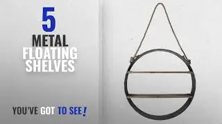 Top 10 Metal Floating Shelves [2018 ]: MCS 19 Inch Round Metal Wood Barrel Shelf (45888)