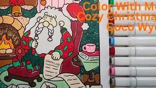 Color With Me ASMR | Santa Sleeping by the Fireside ✨🕯️   Cozy Christmas by Coco Wyo