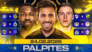PALPITES DE FUTEBOL DO DIA 24 02 2026 + BILHETE PRONTO E M&Uacute;LTIPLA ODD ALTA