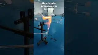 Quartz glass tube in process #quartztube #quartzfactory #quartzglass