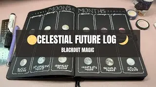 Moons of the Months | Blackout Journal Spread for Yearly Planning or Celestial Inspiration 🌙✨