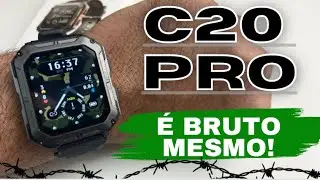 SMARTWATCH C20 PRO. NOVO DESIGNE, RESISTENTE A CHOQUES, ATENDE LIGAÇÕES, IP68, SENSORES DE SAÚDE E+