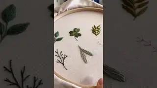 Leave embroidery 🌱 #embroidery #handembroidery #modernembroidery #embroiderytutorial #sticken