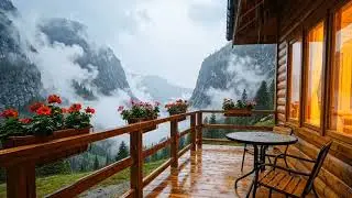 Peaceful Rain on a Wooden Cabin  Cozy Mountain Rain Sounds for Sleep, Relaxation & Anxiety Relief