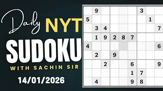 Today 14th January New York USA Singapore UK Canada times hard Sudoku puzzle solution well explained