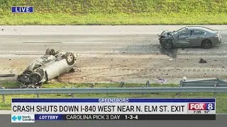 Crash shuts down Interstate 840 West on Greensboro Urban Loop