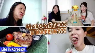MUKBANG VLOG : STEAK & COFFEE DELIVERY 🤤🤤 BIKIN KERACUNAN KAFEIN..? | AMELICANO