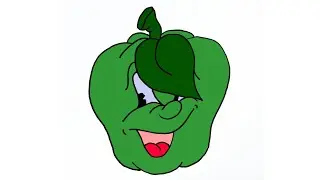 How to draw and colour cartoon capsicum step by step.