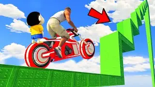 SHINCHAN AND FRANKLIN TRIED THE IMPOSSIBLE BIKE STAIR ZIGZAG TUNNEL PARKOUR CHALLENGE GTA 5