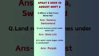 AFCAT 2 2024 paper analysis 10 August Shift 2 #education #afcat2024 #currentaffairs