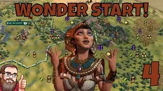 Civilization 6 - Wonder Start - Cleopatra on Paititi! New Frontier Pass - Lets Play on Deity - Ep.4