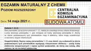 ZADANIE 1 CKE 2021 MAJ BUDOWA ATOMU, KONFIGURACJE ELEKTRONOWE. #chemia #chemistry