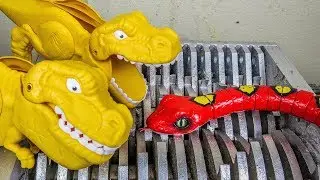 Dinosaurs Eat Snake! Dinosaur Toys Destroyed! What's Inside Squishy Water bath Toys and Slime Toys?