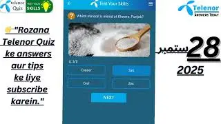 28 September telenor quiz | Today's telenor question answer |Test your skills
