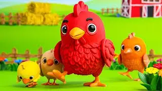 🐣🎶Cluck Cluck Red Hen 🐔| Learn Animal Sounds | Nursery Rhymes for Children
