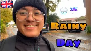 Challenging the weather of UK 🇬🇧 Going to work in rainy & cold day 🌧️🥶☔️ || Mishan ko VLOG ‼️