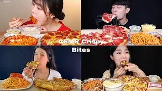 ASMR Spaghetti+Cheese Pizza Compilation| No Talking | Mukbang | Eating Sounds| ASMR Food |Only Bits 