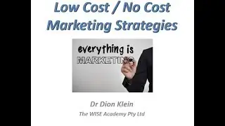 Low Cost No Cost Marketing Strategies