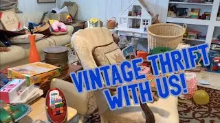 THRIFT WITH US! VINTAGE FINDS, DIGGER SALE + HAUL! We found MCM furniture, retro toys, and more!