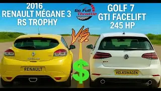 Renault Megane 3 RS Trophy 275 HP vs VW Golf 7 GTI Facelift 245 HP &ndash; DRAG RACE