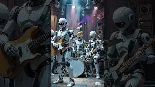 The robots are playing music and making their own band for a concert #music #robot