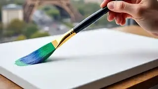 How to draw a Peaceful Ocean/ How to draw a Morning Seascape/Easy Acrylic Painting 