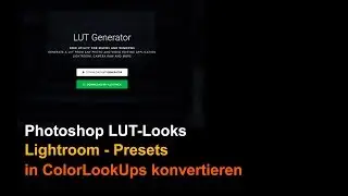Photoshop LUT-Looks: Lightroom-Presets in LUT's konvertieren
