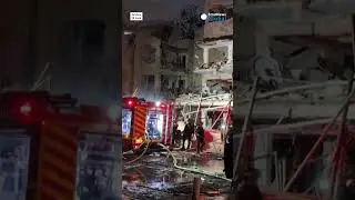 Emergency workers respond to Iranian missile attack on Telv Aviv | #shorts #iran #israel #telaviv