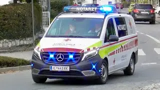 [Presslufthorn] 2x NEF &Ouml;RK Hall in Tirol (RD 11-443) - Einsatzfahrten
