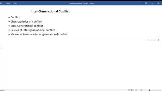 Inter Generational Conflict