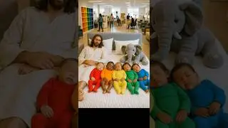 Jesus & Babies 🌈👶Run with Elephant in Furniture Shop😇🐘 | Rainbow Dust Miracle 🙏✨ #jesus #shorts