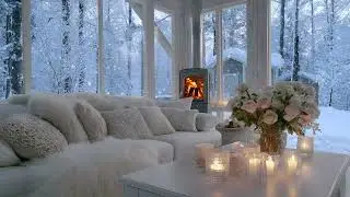 (No Ads) Cozy Fireplace Morning Piano for Focus, Relaxation and Warm Atmosphere