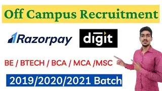 Razorpay Recruitment Drive | Digit Off Campus Drive for Freshers 2019/2020/2021/2022 Batch