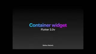 Flutter Container Widget