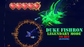 Duke Fishron 1HP Legendary Mode - Terraria For The Worthy Master Mode No Hit Run (Ranger)