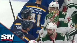 St. Louis Blues And Minnesota Wild Exchange Handshakes Following Their 6-Game Series
