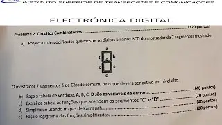 Como Projectar um descodificador 7 segmentos de C&aacute;todo comum, e Simplificar usando mapa de Karnaugh
