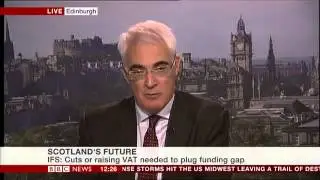 Alistair Darling on BBC news 18th Nov 2013 - IFS report into Scottish finances