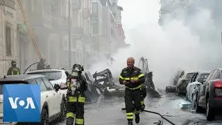 Van Carrying Oxygen Tanks Explodes in Milan | VOA News
