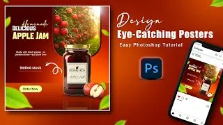 Photoshop Apple Jam Poster Design | Food Product Ad Tutorial 2025 | Pixel Dot