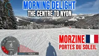[4K] Skiing Morzine, Morning Delight -The Centre to Nyon, Portes du Soleil France, GoPro HERO13