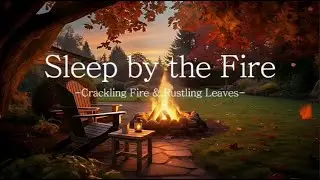Crackling Campfire & Falling Leaves | Cozy Autumn Ambience  Screen fades to black after 30 minutes