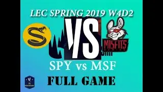 (LEC 2019) Splyce vs. Misfits Gaming Full Game| LEC SPRING 2019| W4D2| Kobbe(Jhin)vs Hanssama(Karsa)