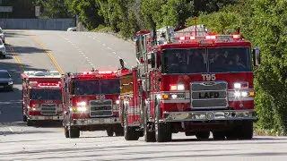 LAFD Truck 95, Engine 95, & Squad 95 Responding