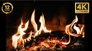 Cozy Christmas Fireplace 🔥🎄 12 Hours of Warm Fire Ambience | No Music